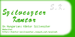 szilveszter kantor business card